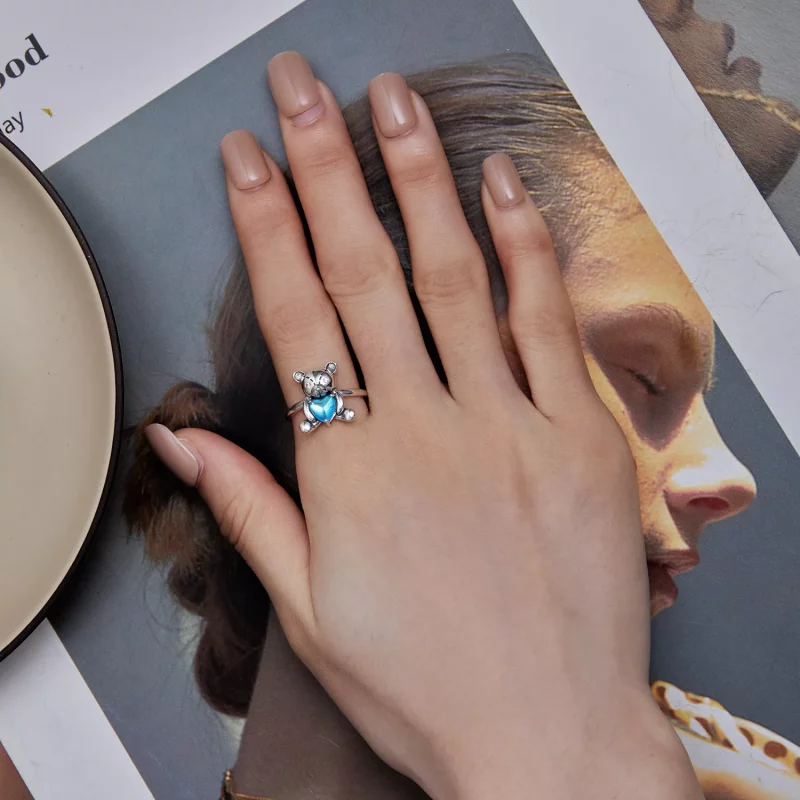 (afbeelding voor) Pandora Stijl Knuffelbeer Opening Ring - SCR921 - Bekijken 6