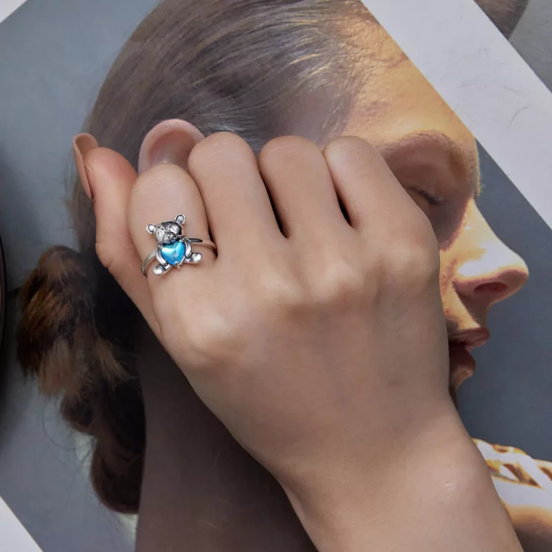 (afbeelding voor) Pandora Stijl Knuffelbeer Opening Ring - SCR921 - Bekijken 7