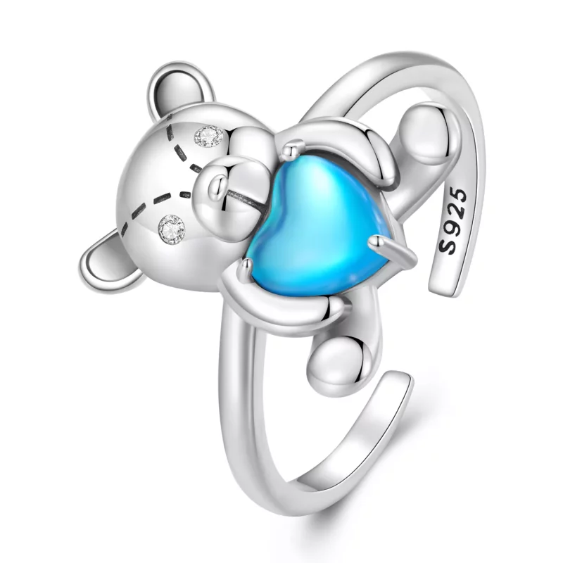 (afbeelding voor) Pandora Stijl Knuffelbeer Opening Ring - SCR921 - Bekijken 8
