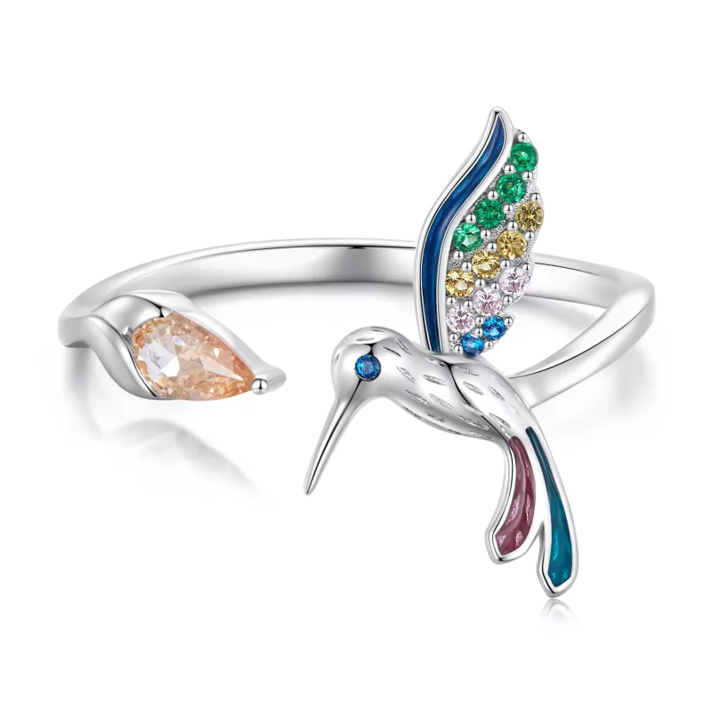 (afbeelding voor) Pandora Stijl Kolibrie Open Ring - BSR391 - Bekijken 3