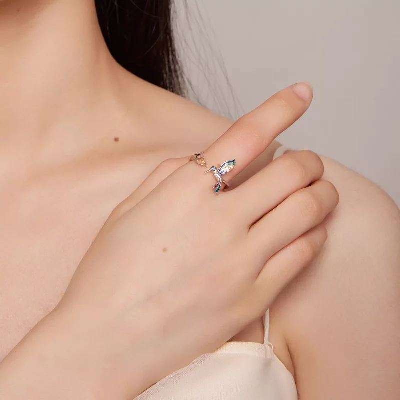 (afbeelding voor) Pandora Stijl Kolibrie Open Ring - BSR391 - Bekijken 5