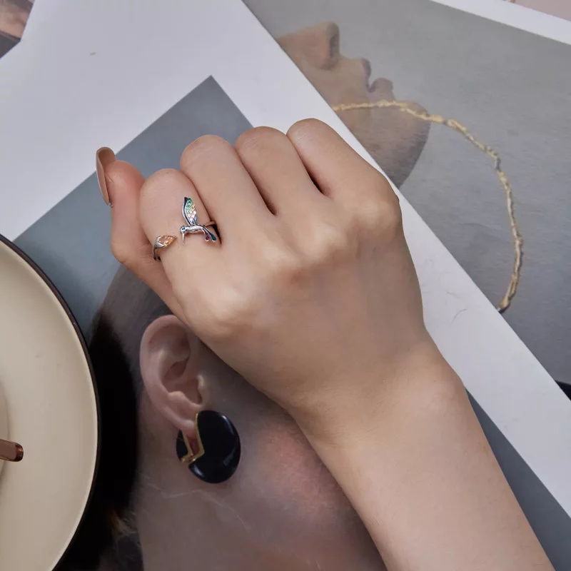 (afbeelding voor) Pandora Stijl Kolibrie Open Ring - BSR391 - Bekijken 7