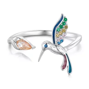 Pandora Stijl Kolibrie Open Ring - BSR391 (afbeelding voor) Pandora Stijl Kolibrie Open Ring - BSR391