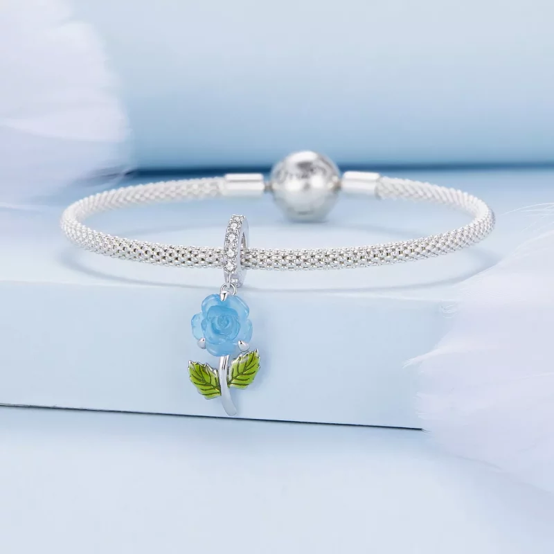 (afbeelding voor) Pandora Stijl Kristallen Roos Hanger - BSC824-BU - Bekijken 3