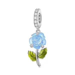 Pandora Stijl Kristallen Roos Hanger - BSC824-BU (afbeelding voor) Pandora Stijl Kristallen Roos Hanger - BSC824-BU