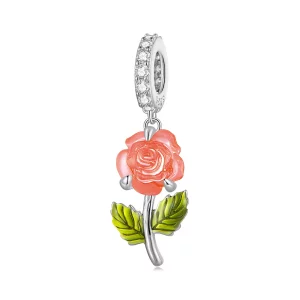 Pandora Stijl Kristallen Roos Hanger - BSC824-OG (afbeelding voor) Pandora Stijl Kristallen Roos Hanger - BSC824-OG