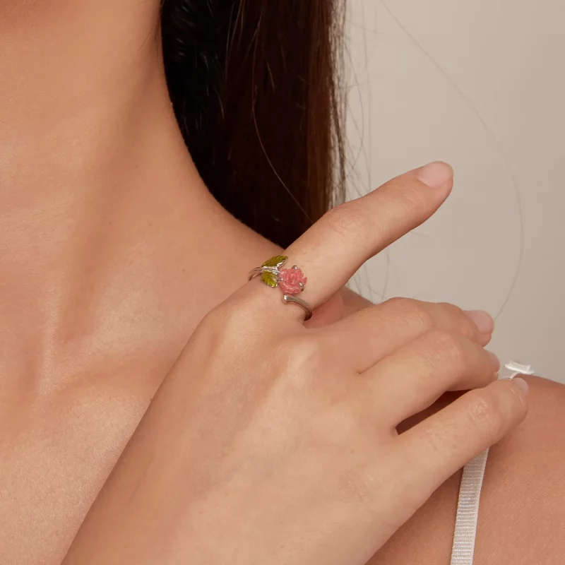 (afbeelding voor) Pandora-stijl Kristallen Roze Open Ring - BSR472-PKE - Bekijken 8
