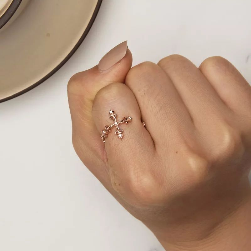 (afbeelding voor) Pandora Stijl Kruis-Zilveren Ring - BSR041-C - Bekijken 6