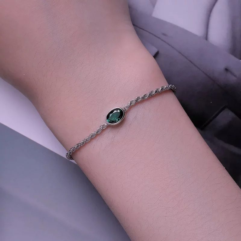 (afbeelding voor) Pandora-stijl Licht Luxe Groene Zirkonia Chopard Armband - BSB116 - Bekijken 5