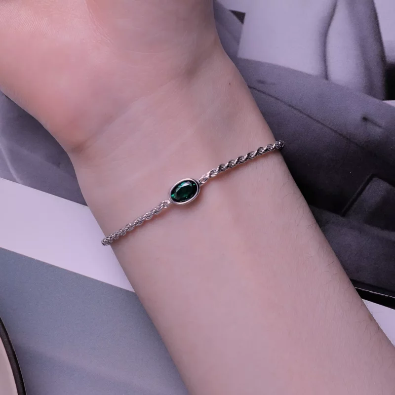 (afbeelding voor) Pandora-stijl Licht Luxe Groene Zirkonia Chopard Armband - BSB116 - Bekijken 7