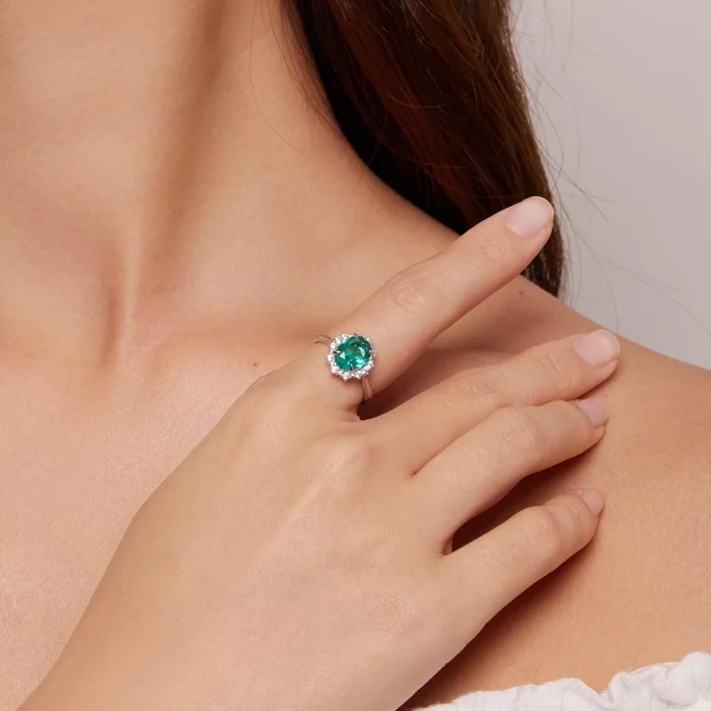 (afbeelding voor) Pandora Stijl Lichtgroene Golf Ring - BSR448 - Bekijken 4