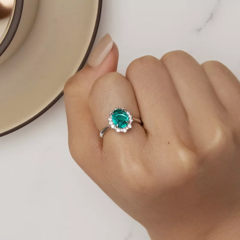 (afbeelding voor) Pandora Stijl Lichtgroene Golf Ring - BSR448 - Bekijken 6