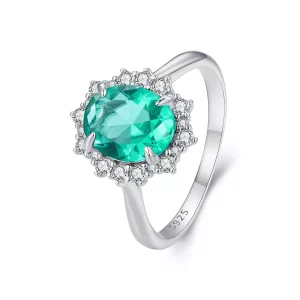 Pandora Stijl Lichtgroene Golf Ring - BSR448 (afbeelding voor) Pandora Stijl Lichtgroene Golf Ring - BSR448
