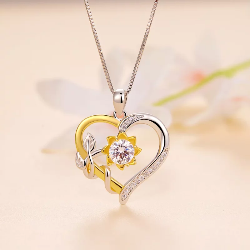 (afbeelding voor) Pandora-stijl Liefde Moissanite Ketting (Eén Certificaat) - MSN012 - Bekijken 2