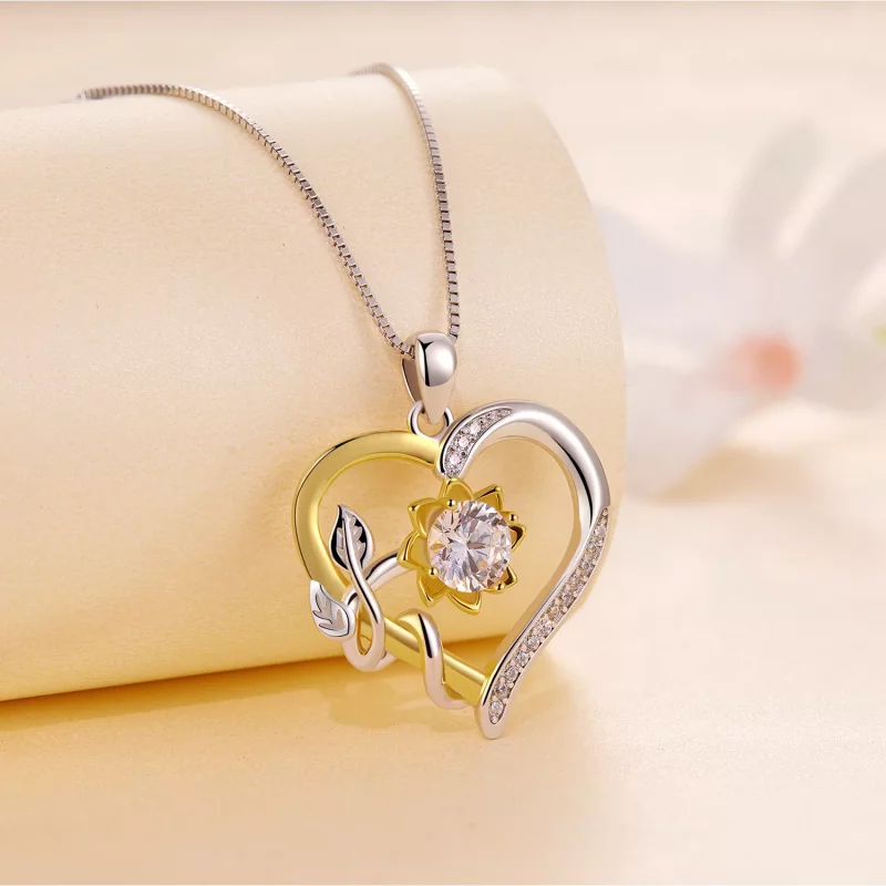 (afbeelding voor) Pandora-stijl Liefde Moissanite Ketting (Eén Certificaat) - MSN012 - Bekijken 3