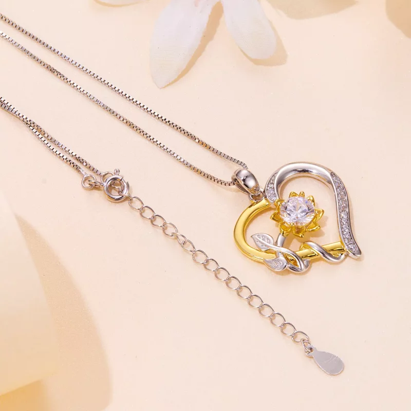 (afbeelding voor) Pandora-stijl Liefde Moissanite Ketting (Eén Certificaat) - MSN012 - Bekijken 4