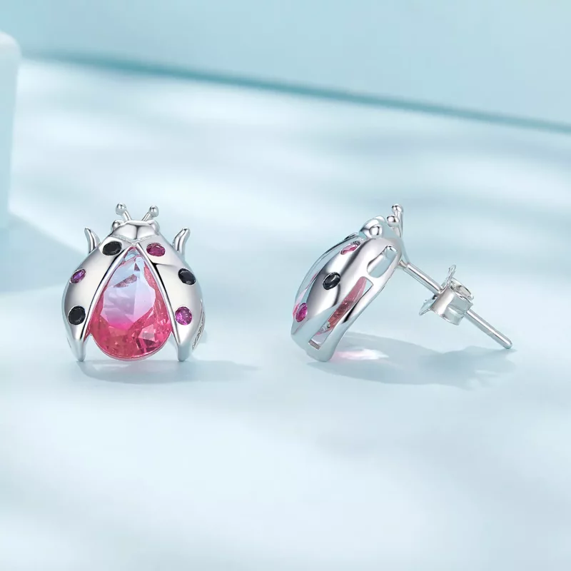 (afbeelding voor) Pandora-stijl Lieveheersbeestje Studs Oorbellen - SCE1634 - Bekijken 4