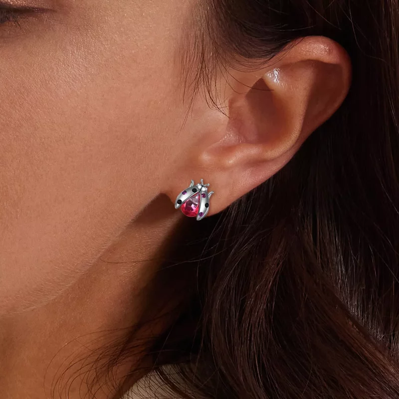 (afbeelding voor) Pandora-stijl Lieveheersbeestje Studs Oorbellen - SCE1634 - Bekijken 9