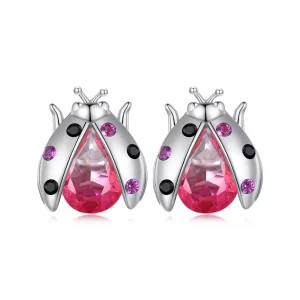Pandora-stijl Lieveheersbeestje Studs Oorbellen - SCE1634 (afbeelding voor) Pandora-stijl Lieveheersbeestje Studs Oorbellen - SCE1634
