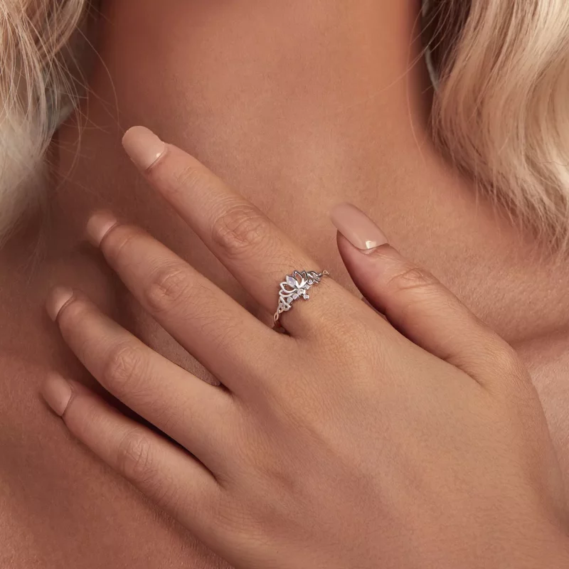 (afbeelding voor) Pandora Stijl Lotus Ring - BSR487 - Bekijken 4