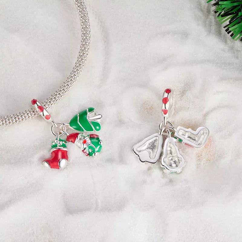 (afbeelding voor) Pandora Stijl Luminous Kerstboom, Kerstman en sokken Hanger - SCC2647 - Bekijken 4