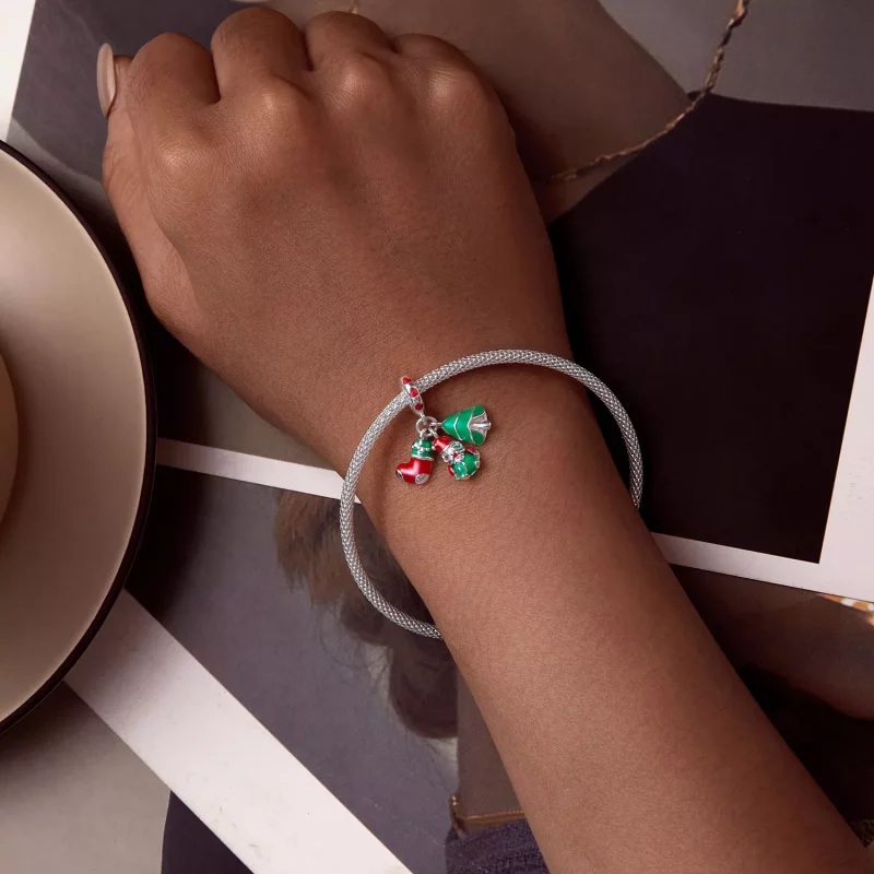 (afbeelding voor) Pandora Stijl Luminous Kerstboom, Kerstman en sokken Hanger - SCC2647 - Bekijken 5