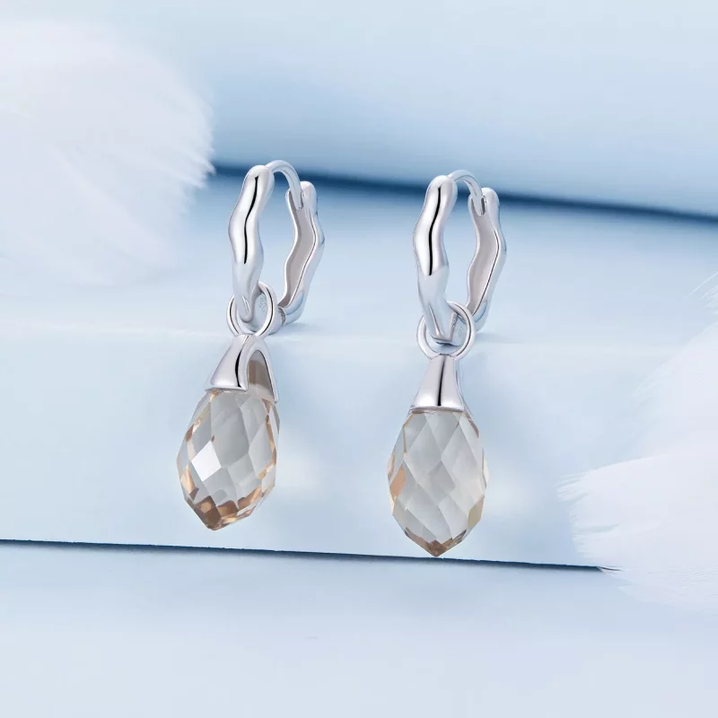(afbeelding voor) Pandora Stijl Luxe Waterdruppel Hoepeloorbellen - BSE814 - Bekijken 2