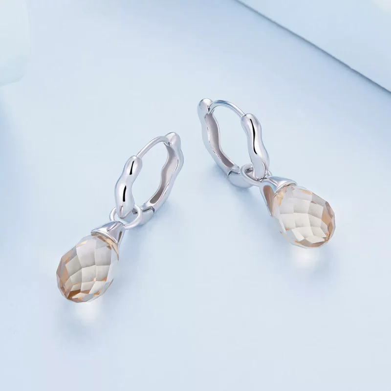 (afbeelding voor) Pandora Stijl Luxe Waterdruppel Hoepeloorbellen - BSE814 - Bekijken 3