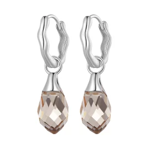(afbeelding voor) Pandora Stijl Luxe Waterdruppel Hoepeloorbellen - BSE814