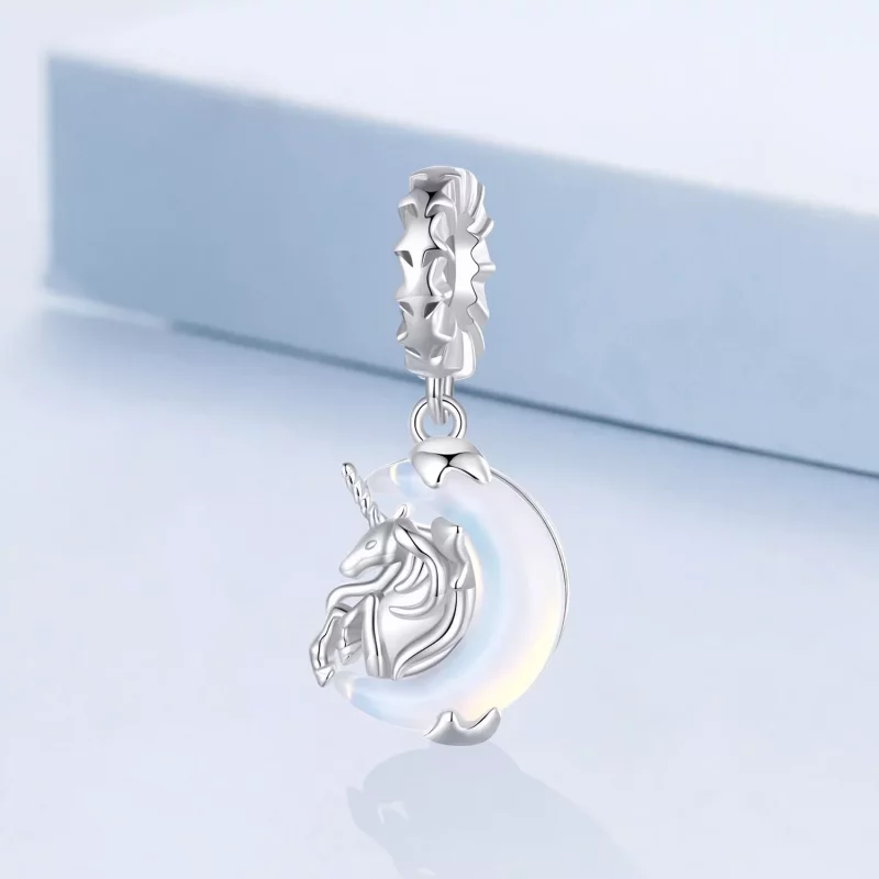(afbeelding voor) Pandora Stijl Maan Eenhoorn Hanger - BSC926 - Bekijken 2