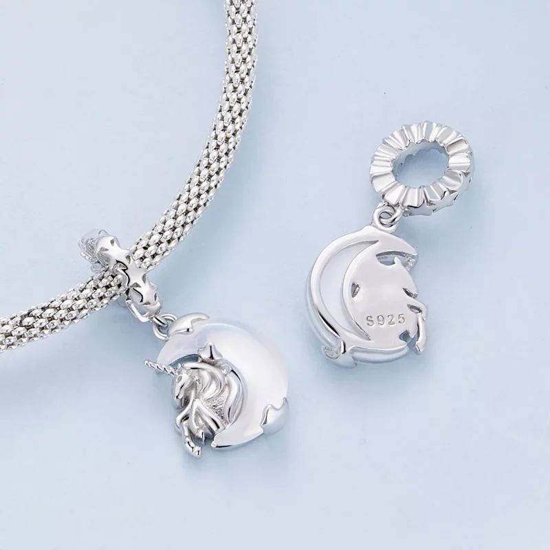 (afbeelding voor) Pandora Stijl Maan Eenhoorn Hanger - BSC926 - Bekijken 4