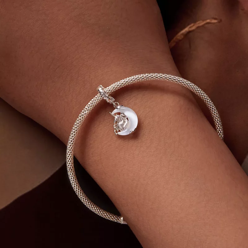 (afbeelding voor) Pandora Stijl Maan Eenhoorn Hanger - BSC926 - Bekijken 6