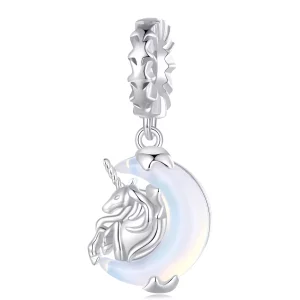 (afbeelding voor) Pandora Stijl Maan Eenhoorn Hanger - BSC926