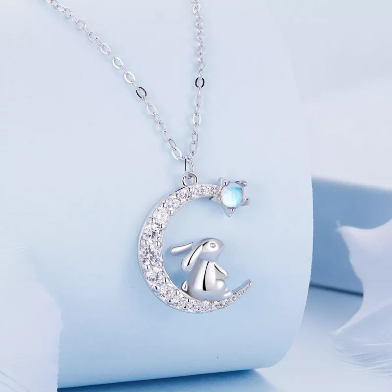 (afbeelding voor) Pandora Stijl Maan Konijn Ketting - BSN302 - Bekijken 2