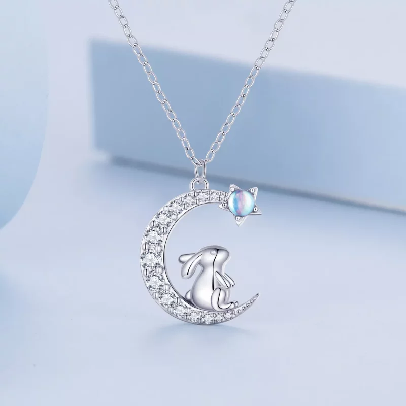 (afbeelding voor) Pandora Stijl Maan Konijn Ketting - BSN302 - Bekijken 3
