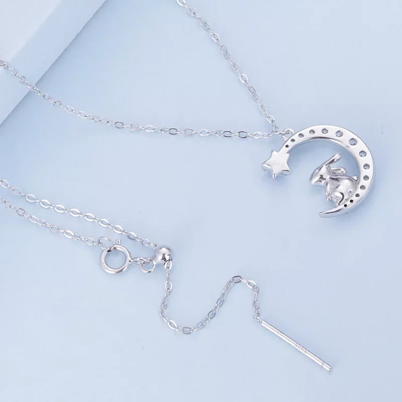 (afbeelding voor) Pandora Stijl Maan Konijn Ketting - BSN302 - Bekijken 4
