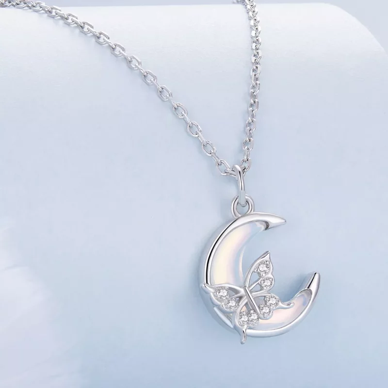 (afbeelding voor) Pandora Stijl Maan Vlinder Ketting - BSN353 - Bekijken 2