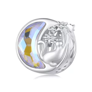 Pandora Stijl Maanlicht Kat Bedel - SCC2538 (afbeelding voor) Pandora Stijl Maanlicht Kat Bedel - SCC2538
