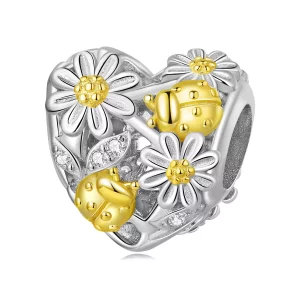 Pandora-stijl Madeliefje Lieveheersbeestje Bedel - BSC817 (afbeelding voor) Pandora-stijl Madeliefje Lieveheersbeestje Bedel - BSC817