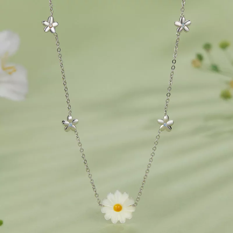 (afbeelding voor) Pandora Stijl Madeliefjes Ketting - SCN494 - Bekijken 2