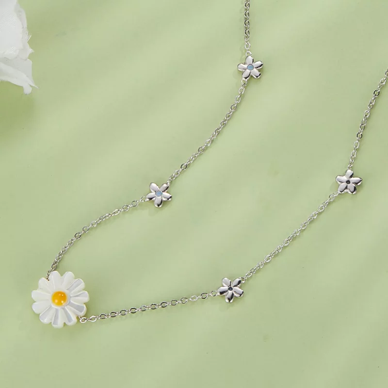 (afbeelding voor) Pandora Stijl Madeliefjes Ketting - SCN494 - Bekijken 3