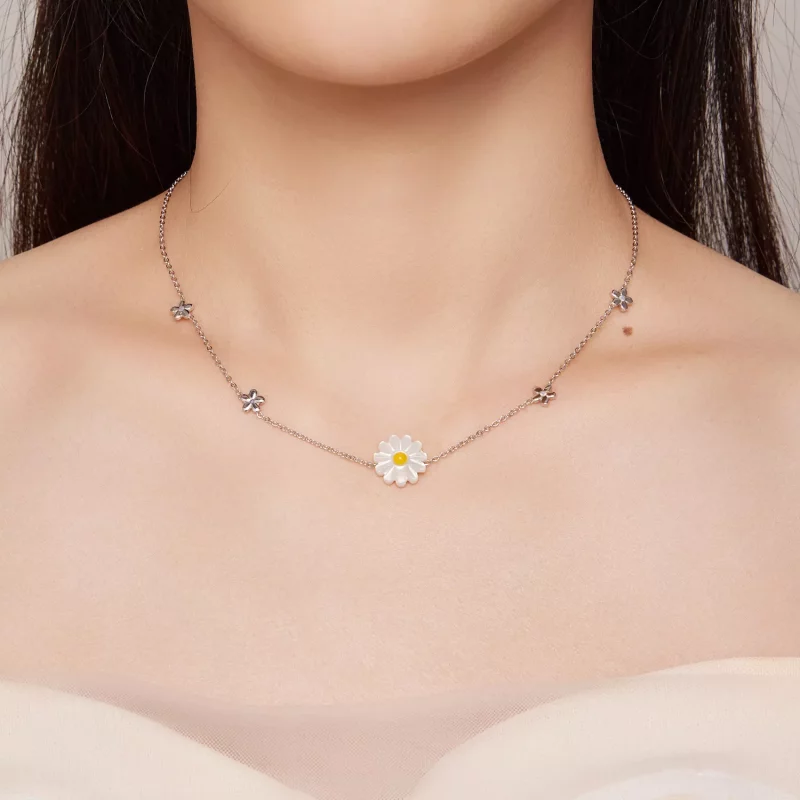 (afbeelding voor) Pandora Stijl Madeliefjes Ketting - SCN494 - Bekijken 6