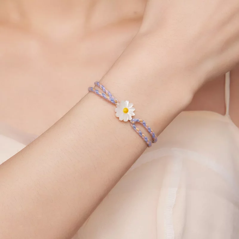 (afbeelding voor) Pandora-stijl Madeliefjeskoord Armband - SCB250 - Bekijken 5
