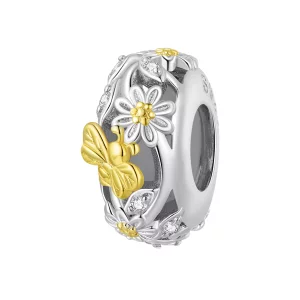 (afbeelding voor) Pandora stijl Margriet Bij Silicone Spacer - BSC819