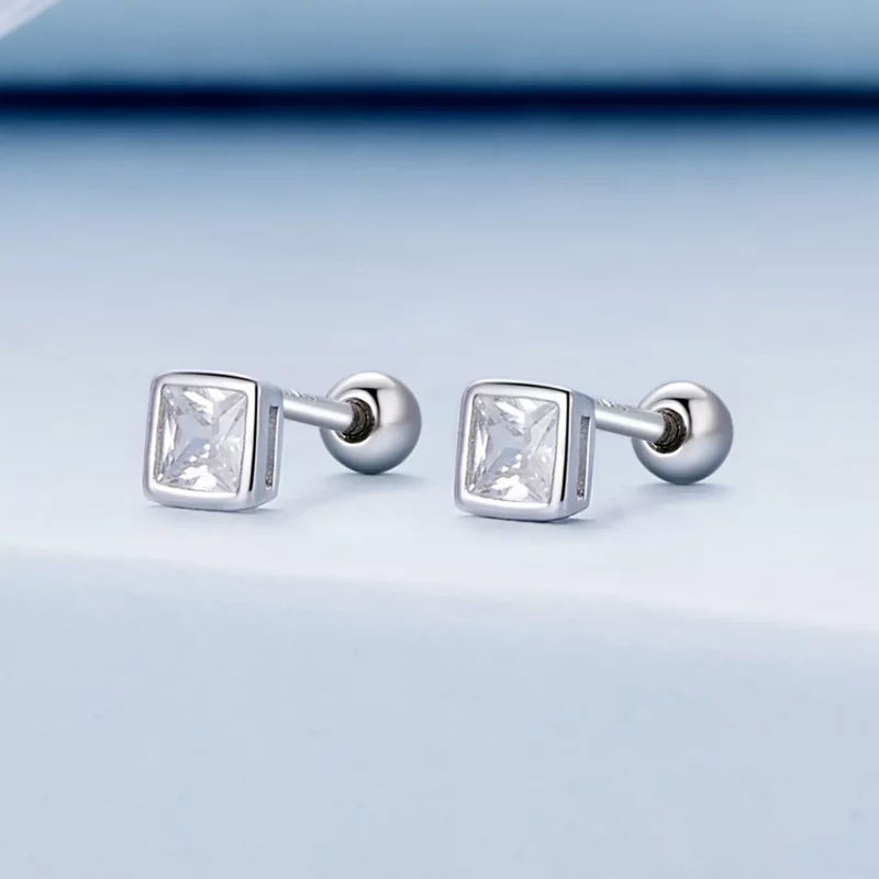 (afbeelding voor) Pandora Stijl Mini Prinses Zirkonia Studs Oorbellen - BSE885-S - Bekijken 2