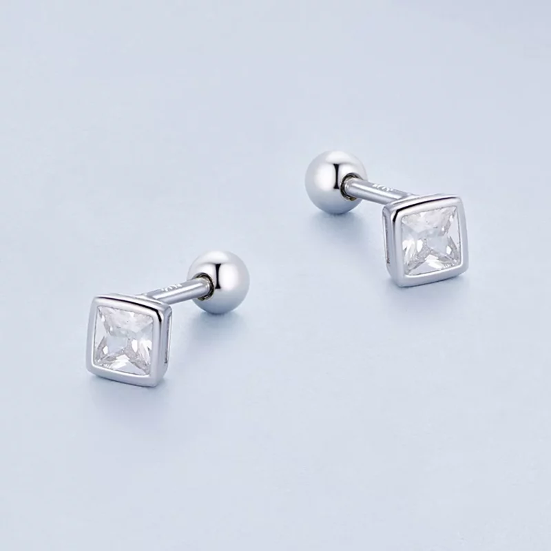 (afbeelding voor) Pandora Stijl Mini Prinses Zirkonia Studs Oorbellen - BSE885-S - Bekijken 3