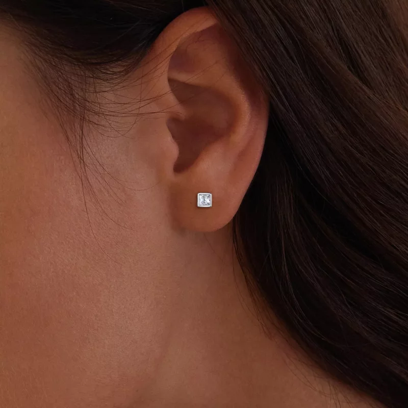 (afbeelding voor) Pandora Stijl Mini Prinses Zirkonia Studs Oorbellen - BSE885-S - Bekijken 6