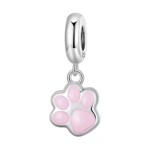 Pandora-stijl Mini Witte Kattenpoot Hanger - SCC2476-A (afbeelding voor) Pandora-stijl Mini Witte Kattenpoot Hanger - SCC2476-A