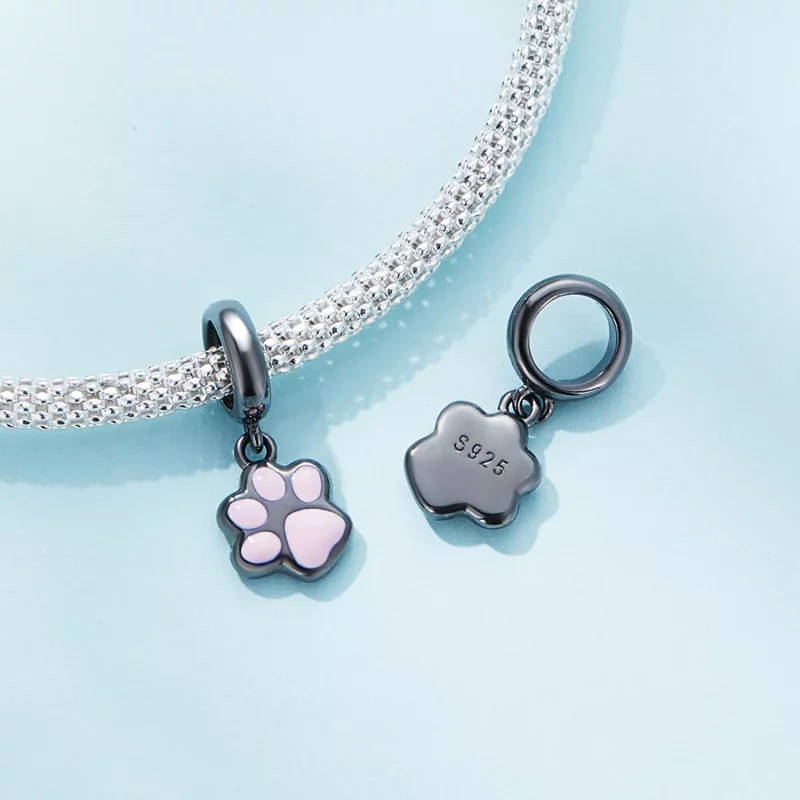 (afbeelding voor) Pandora Stijl Mini Zwarte Kattenklauw Bedel - SCC2476-D - Bekijken 4