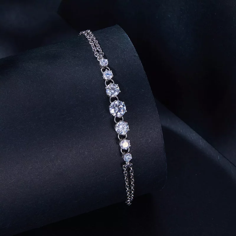 (afbeelding voor) Pandora Stijl Moissanite Armband (Één Certificaat) - MSB008 - Bekijken 2